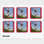 Vrolijk kerstfeest St Augustine Florida vuurtoren Vierkante Sticker (Vel)