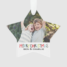 Vrolijk kerstfeest | Star Ornament Monogram