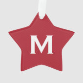 Vrolijk kerstfeest | Star Ornament Monogram Red (achterkant)