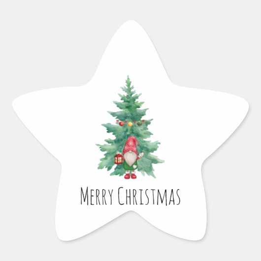 Vrolijk kerstfeest ster sticker (Voorkant)