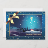 Vrolijk kerstfeest. Ster van Bethlehem Feestdagenkaart (Voorkant)