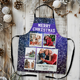 Vrolijk Kerstfeest Sterrennacht 5 Foto Familie Gif Schort