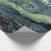 Vrolijk kerstfeest Sterrennacht van Vincent van Go Cadeaupapier (Hoek)