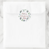 Vrolijk kerstfeest sticker label Pine Xmas (Tas)