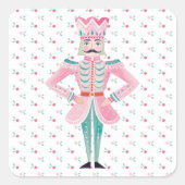 Vrolijk kerstfeest Sticker met Preppy Notenkraker (Voorkant)