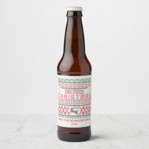 Vrolijk kerstfeest, stijl met titel bier etiket