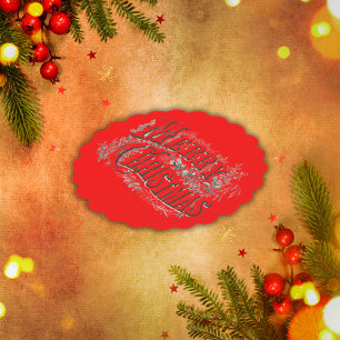 Vrolijk kerstfeest - stijl zwart op rood kartonnen onderzetters