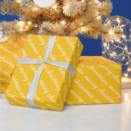 VROLIJK KERSTFEEST STIJLVOLLE MODERNE GELE KLEUR C CADEAUPAPIER