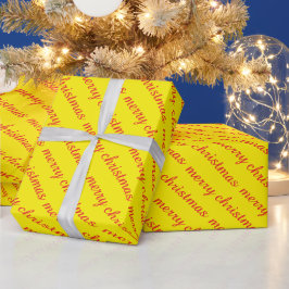 VROLIJK KERSTFEEST STIJLVOLLE MODERNE GELE KLEUR C CADEAUPAPIER