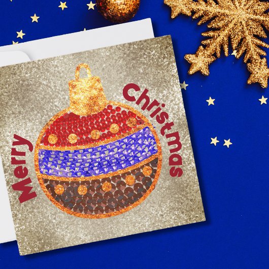 Vrolijk Kerstfeest - stralende bal met pailletten