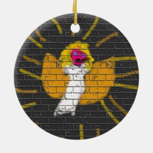 Vrolijk kerstfeest Sun Moon Angel, Art by Kids :) Keramisch Ornament (Achterkant)