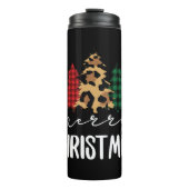 Vrolijk Kerstfeest SVG Luipaard Boom Thermosbeker (Voorkant)