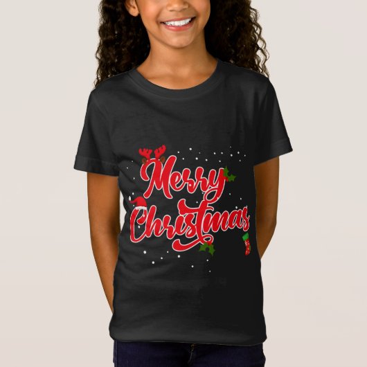 Vrolijk kerstfeest t-shirt (Voorkant)