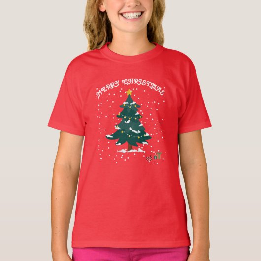 Vrolijk kerstfeest t-shirt (Voorkant)