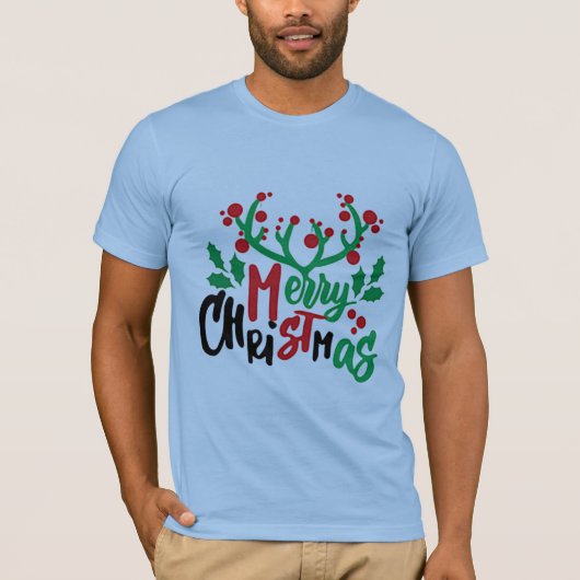 Vrolijk kerstfeest T, shirt (Voorkant)