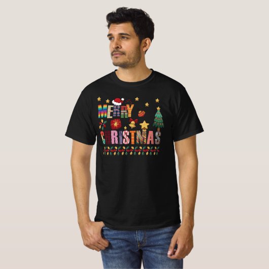 Vrolijk kerstfeest T-Shirt (Voorkant volledig)