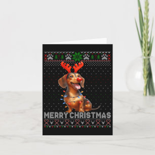 Vrolijk Kerstfeest Teckel Hondenliefhebber Lelijk Kaart