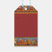 Vrolijk kerstfeest Teddy Bears rood land Cadeaulabel (Achterkant)