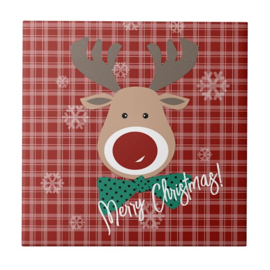 Vrolijk kerstfeest! tegeltje (Voorkant)