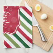 Vrolijk kerstfeest theedoek (Quarter Fold)