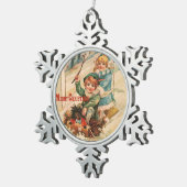 Vrolijk kerstfeest tin sneeuwvlok ornament (Rechts)