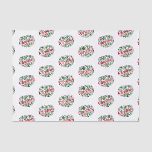 Vrolijk kerstfeest tissuepapier (Voorkant)