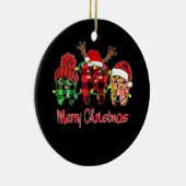 Vrolijk kerstfeest Tooth Leopard Keramisch Ornament (Rechts)