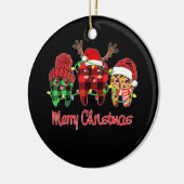 Vrolijk kerstfeest Tooth Leopard Keramisch Ornament (Links)