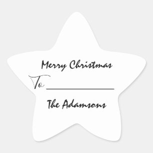 Vrolijk kerstfeest tot..Van familienaam Feestdagen Ster Sticker