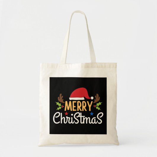 Vrolijk kerstfeest tote bag (Voorkant)