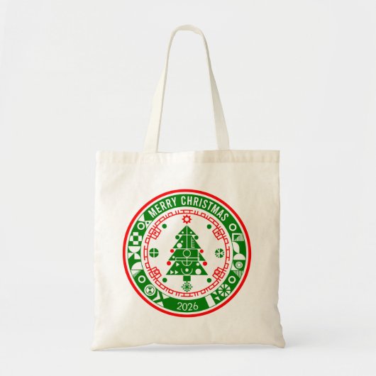 Vrolijk kerstfeest tote bag (Voorkant)