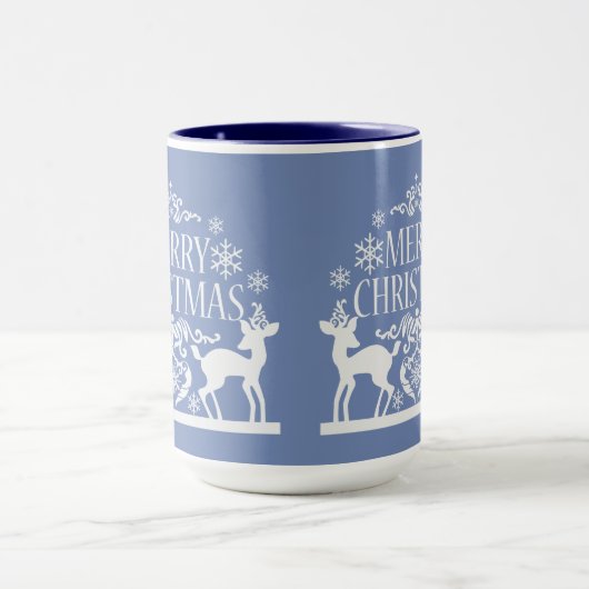 Vrolijk kerstfeest Twee-toon-Mok-blauw Mok (Midden)