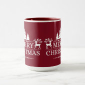 Vrolijk kerstfeest Twee-toon-Mok-diep rood Mok (Midden)