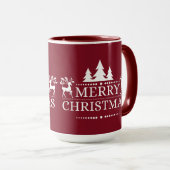 Vrolijk kerstfeest Twee-toon-Mok-diep rood Mok (Voorkant rechts)