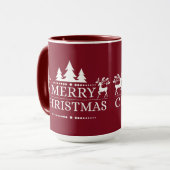 Vrolijk kerstfeest Twee-toon-Mok-diep rood Mok (Voorkant links)