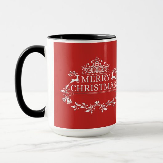 Vrolijk kerstfeest Twee-toon-Mok-rood Mok (Links)