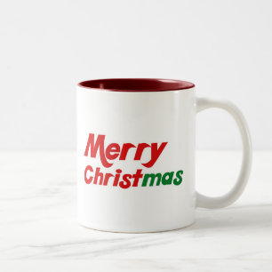 Vrolijk kerstfeest tweekleurige koffiemok