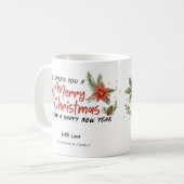 Vrolijk Kerstfeest Typografie Vakantie Botanisch Koffiemok (Voorkant links)