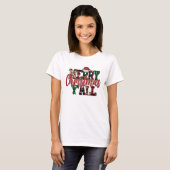 Vrolijk Kerstfeest U'all Plaid Fun Kerstmis Vrouwe T-shirt (Voorkant volledig)
