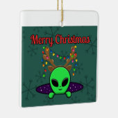 "Vrolijk kerstfeest" UFO Alien Ornament (Rechts)