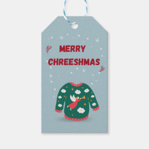Vrolijk kerstfeest Ugly Sweater Angel Cadeaulabel