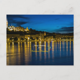 Vrolijk kerstfeest uit Boedapest, Hongarije Feestdagenkaart