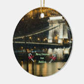 Vrolijk kerstfeest uit Boedapest Keramisch Ornament (Links)