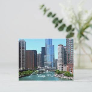 Vrolijk kerstfeest uit Chicago Illinois Feestdagenkaart