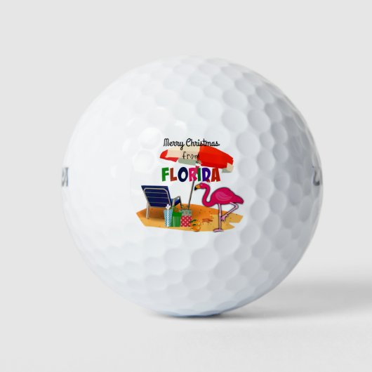 Vrolijk kerstfeest uit Florida Golfballen (Voorkant)