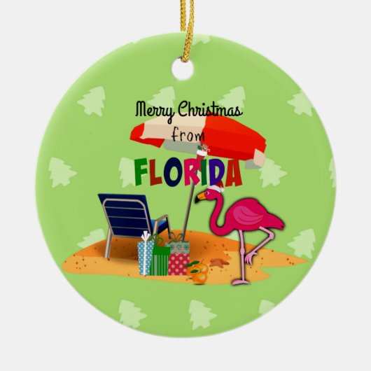 Vrolijk kerstfeest uit Florida Keramisch Ornament (Voorkant)