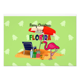 Vrolijk kerstfeest uit Florida, kleurrijk Foto Afdruk