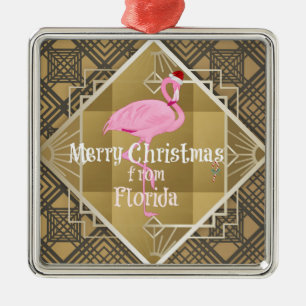 Vrolijk kerstfeest uit Florida Metalen Ornament