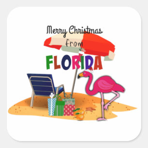 Vrolijk kerstfeest uit Florida Vierkante Sticker