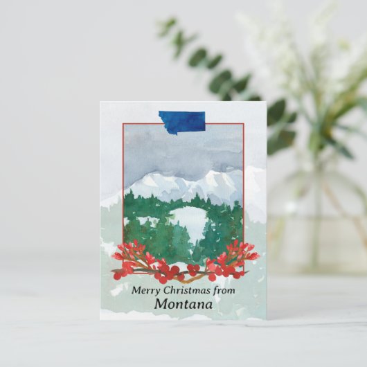 Vrolijk kerstfeest uit het wintersneeuwlandschap v feestdagenkaart (Staand voorkant)